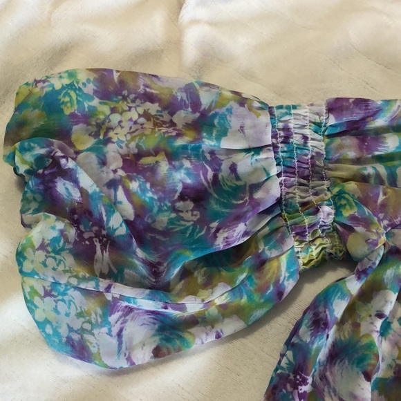 Lavender floral sheer top Small - Picture 4 of 6